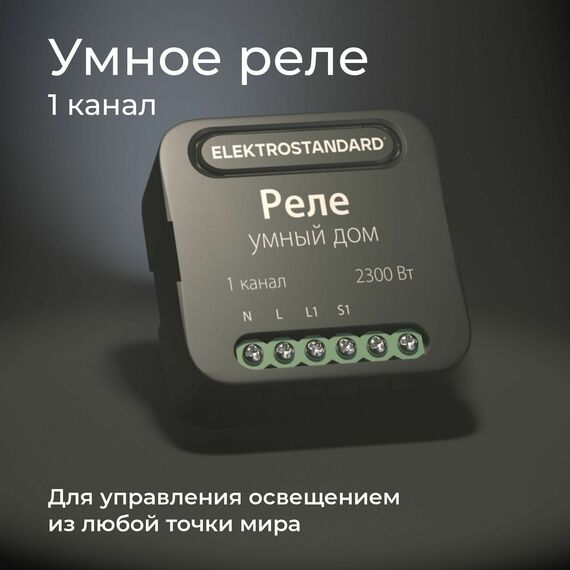 Elektrostandard a059324 76006/00 Реле Умный дом черный 1 канал 2300W, изображение 2