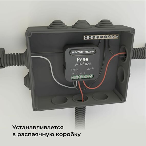 Elektrostandard a059324 76006/00 Реле Умный дом черный 1 канал 2300W, изображение 10