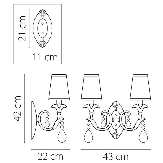 Lightstar 691622 Бра CAPPA 2x40W E14 ЗОЛОТО, изображение 2