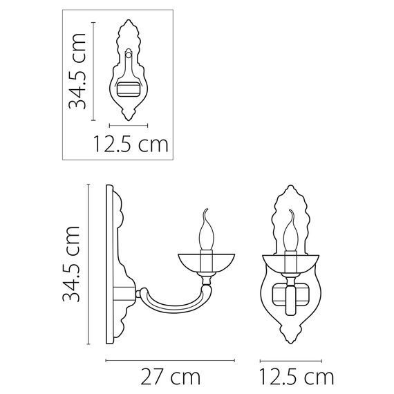 Lightstar 697612 Бра BARCATO 1х60W E14 ЗОЛОТО, изображение 2