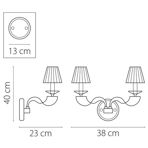 Lightstar 702624 Бра ALVEARE 2х40W E14 ХРОМ, изображение 2
