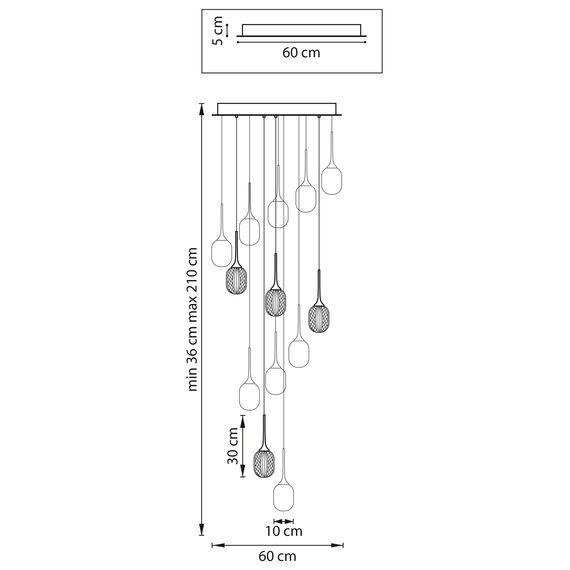 Lightstar 738131 Люстра ACRILE 53W LED 3217LM 360G ЗОЛОТО 3000K, изображение 3