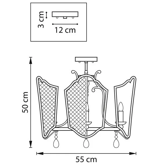 Lightstar 744057 Люстра CASTELLO 5х40W E14 ЧЕРНЫЙ/ЗОЛОТО, изображение 2