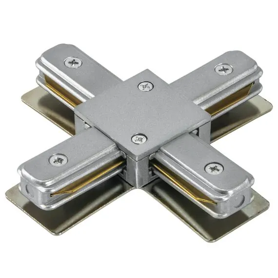 Lightstar 502149 Соединитель трековый однофазный BARRA X-образный СЕРЫЙ