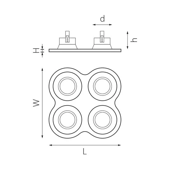 Lightstar D64706060707 Светильник DOMINO ROUND МR16 (214647+214606+214606+214607+214607), изображение 2