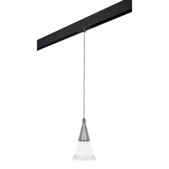 Lightstar PRO757019 Светильник д/1-фазн трека CONE 1х40W GU10 ХРОМ/ПРОЗРАЧНО-МАТОВЫЙ/ЧЕРНЫЙ (757019+595007)
