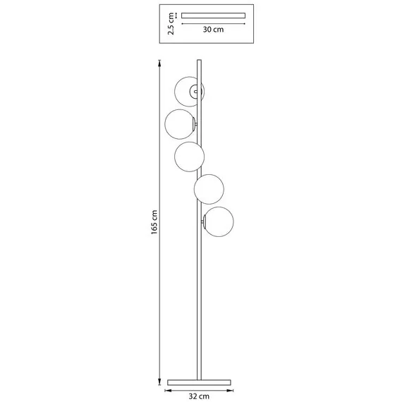 Lightstar 815757 Торшер CROCO 5х40W E14 ЧЕРНЫЙ МАТОВЫЙ, изображение 2