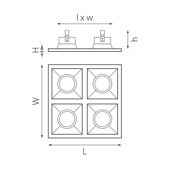 Lightstar D54606060606 Светильник DOMINO QUADRO МR16 (214546+214506+214506+214506+214506), изображение 2
