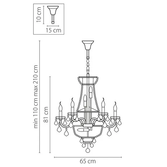 Lightstar 700161 Люстра подвесная CLASSIC 16х60W E14 БРОНЗА, изображение 2