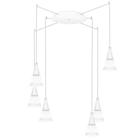Lightstar 757066 Люстра CONE 6х40W GU10 БЕЛЫЙ МАТОВ/ПРОЗРАЧНО-МАТОВЫЙ