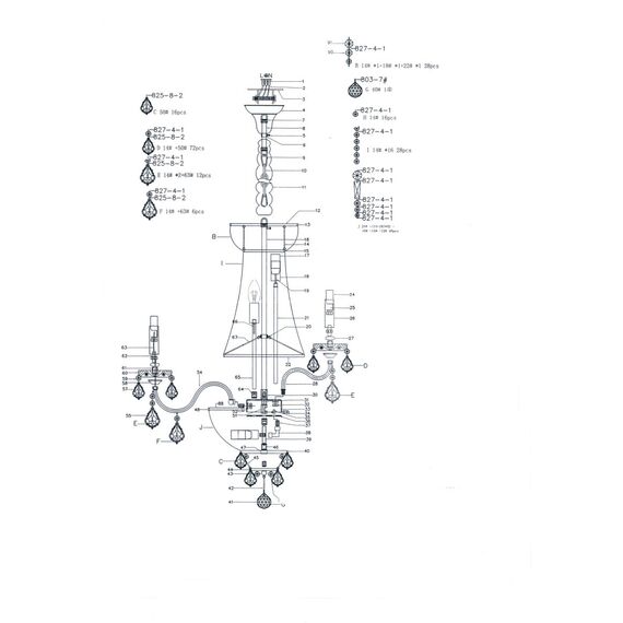 Lightstar 700164 Люстра подвесная CLASSIC 16х60W E14 ХРОМ, изображение 4