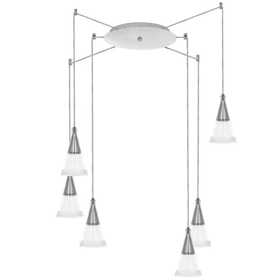 Lightstar 757069 Люстра CONE 6х40W GU10 ХРОМ/ПРОЗРАЧНО-МАТОВЫЙ