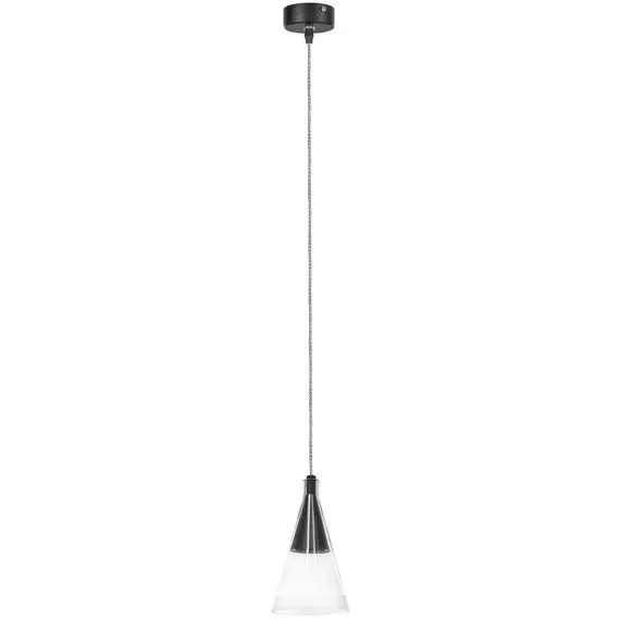 Lightstar 757017 Люстра CONE 1х40W GU10 ЧЕРНЫЙ МАТОВЫЙ/ПРОЗРАЧНО-МАТОВЫЙ