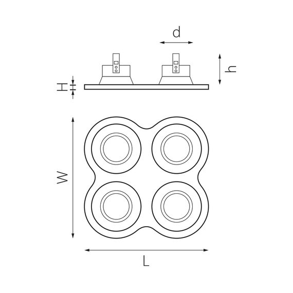 Lightstar D64607060606 Светильник DOMINO ROUND МR16 (214646+214607+214606+214606+214606), изображение 2