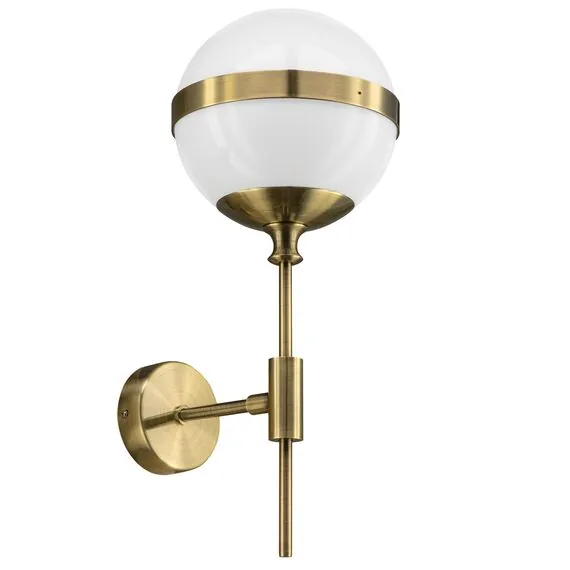 Lightstar 813611 Бра GLOBO 1х40W E14 electroplating bronze/white