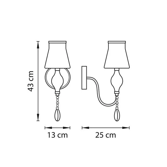 Lightstar 806610 Бра ESCICA 1х40W E14 БЕЛЫЙ/КОНЬЯК/ХРОМ, изображение 2