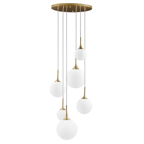 Lightstar 813062 Люстра GLOBO 6х40W E14 gold/white