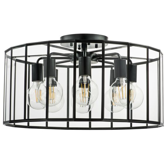 Lightstar 798287 Люстра GENNI 8х40W E27 ЧЕРНЫЙ МАТОВЫЙ/ПРОЗРАЧНЫЙ