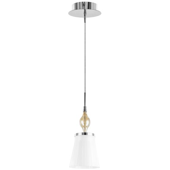 Lightstar 806010 Подвес ESCICA 1х40W E14 БЕЛЫЙ/КОНЬЯК/ХРОМ