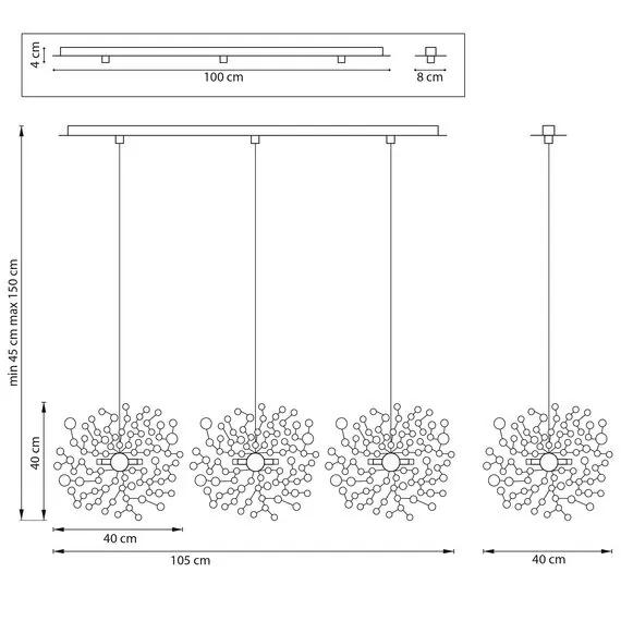 Lightstar L3PL721132 Подвес тройной линейный EXTRA 3x3x5W(led) G9  (721132 - 3 + 572122 -1) ЗОЛОТО, изображение 4