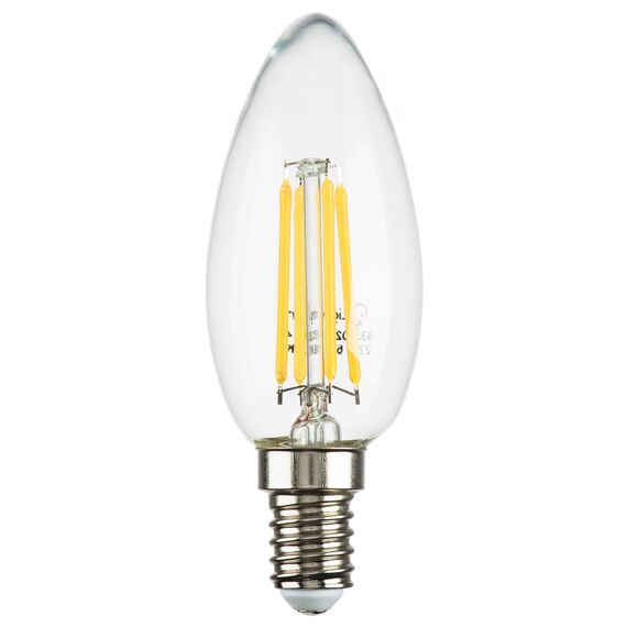 Lightstar 933504 Лампа LED FILAMENT 220V C35 E14 6W=65W 400-430LM 360G CL 4000K 30000H