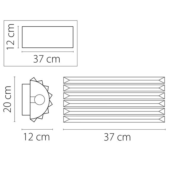 Lightstar 722660 Бра LIMPIO 6х20W G9 ЧЕРНЫЙ ХРОМ/ПРОЗРАЧНЫЙ, изображение 2