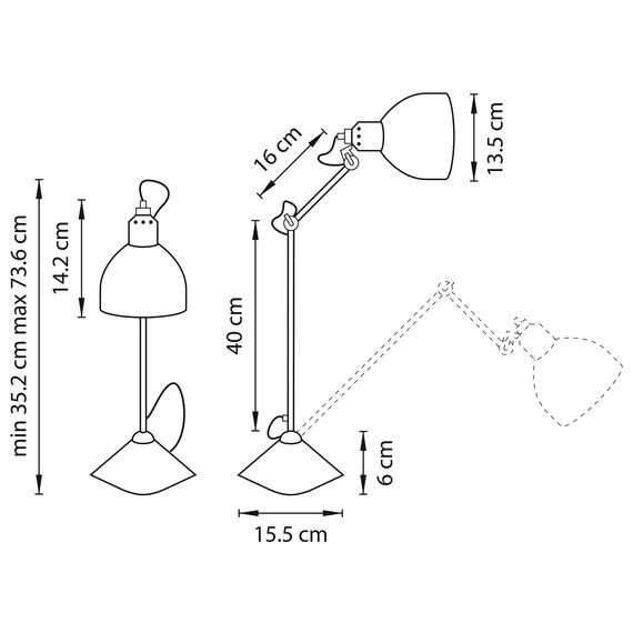 Lightstar 865917 Настольная лампа LOFT 1х40W E14 ЧЕРНЫЙ, изображение 2