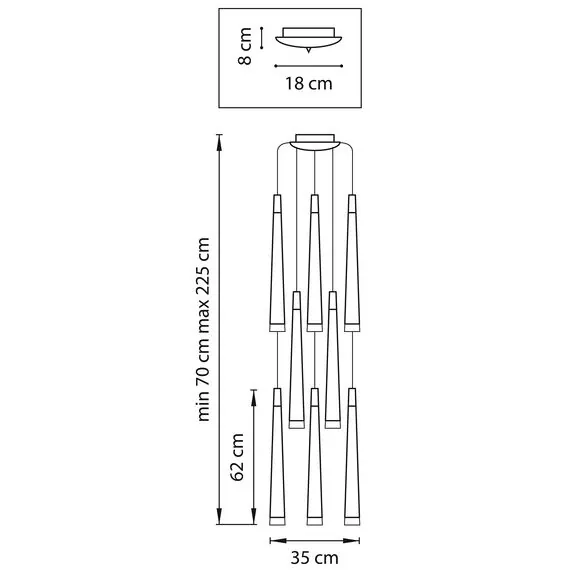 Lightstar 807084 Подвес PUNTO 8х25W G9 chrome, изображение 3