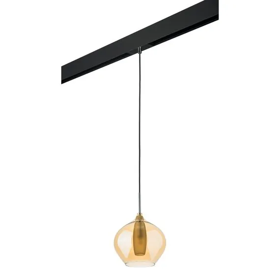Lightstar PRO803043 Светильник д/1-фазн трека PENTOLA 1х25W G9 ХРОМ/ЯНТАРЬ/ЧЕРНЫЙ (803043+595007)