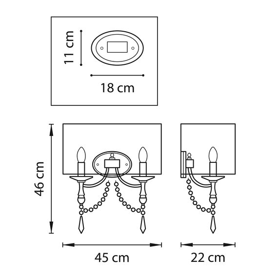 Lightstar 725623 Бра PARALUME 2x40W E14 ЗОЛОТО, изображение 2