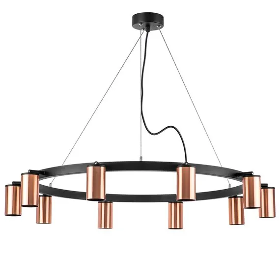 Lightstar LR020300 Люстра RULLO 10х50W GU10 ЧЕРНЫЙ/МЕДЬ (571020+214430-10)