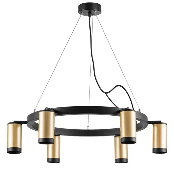 Lightstar LR01640637 Люстра RULLO 6х50W GU10 ЧЕРНЫЙ/ЗОЛОТО (571016+214440-6+203437-6)