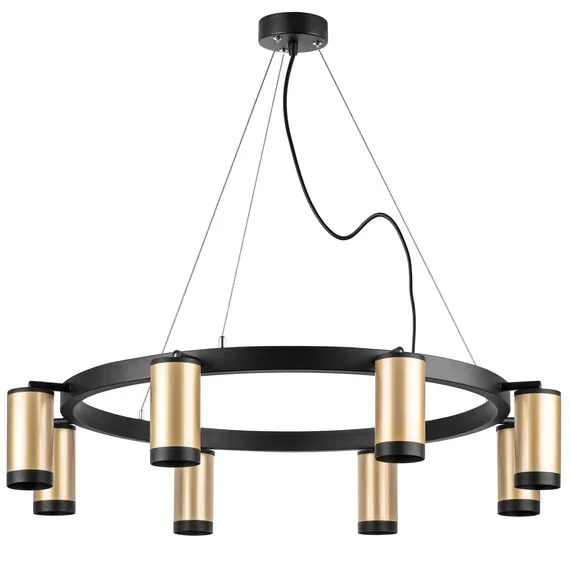 Lightstar LR01840837 Люстра RULLO 8х50W GU10 ЧЕРНЫЙ/ЗОЛОТО (571018+214440-8+203437-8)