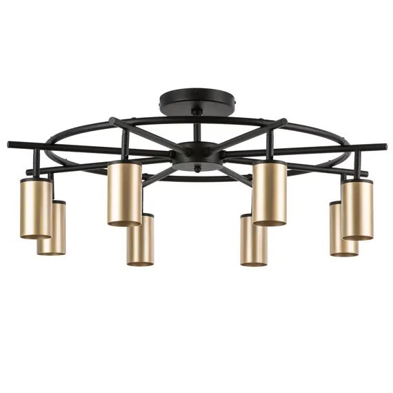 Lightstar LR718408 Люстра RULLO 8х50W GU10 ЧЕРНЫЙ/ЗОЛОТО (571718+214440-8)