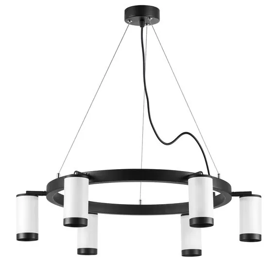 Lightstar LR01636637 Люстра RULLO 6х50W GU10 ЧЕРНЫЙ/БЕЛЫЙ (571016+214436-6+203437-6)