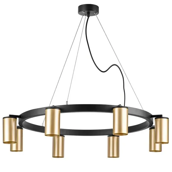 Lightstar LR018408 Люстра RULLO 8х50W GU10 ЧЕРНЫЙ/ЗОЛОТО (571018+214440-8)