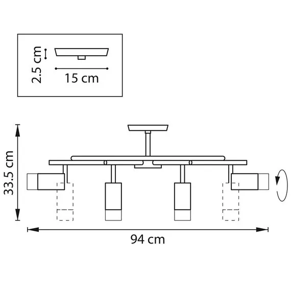 Lightstar LR7184081 Люстра RULLO 8х50W GU10 ЧЕРНЫЙ/ЗОЛОТО (571718+214440-8+202431-8), изображение 2
