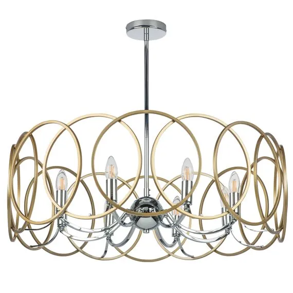 Lightstar 713083 Люстра REGOLO 8х40W E14 ХРОМ/ЗОЛОТО