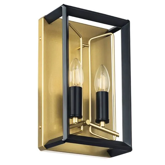 Lightstar 713627 Бра REGOLO 2х40W E14 ЧЕРНЫЙ МАТОВЫЙ/ЗОЛОТО