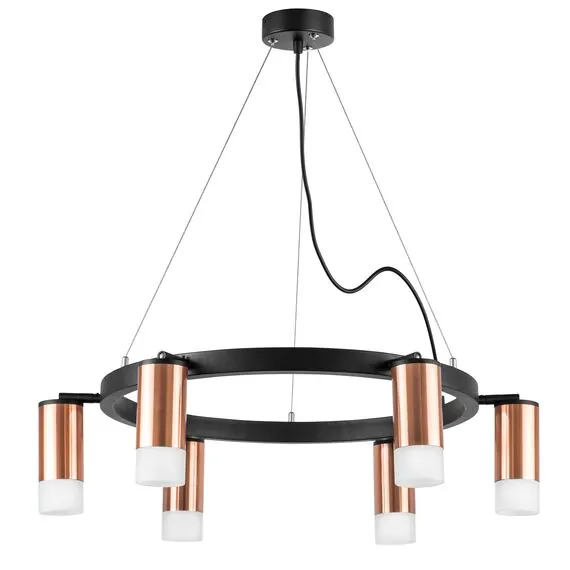 Lightstar LR0163061 Люстра RULLO 6х50W GU10 ЧЕРНЫЙ/МЕДЬ (571016+214430-6+202431-6)