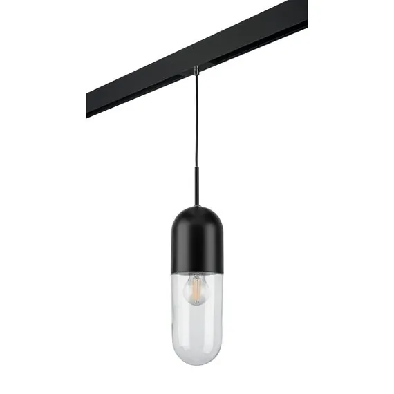 Lightstar PRO690017 Светильник д/1-фазн трека RAMO 1х40W E27 ЧЕРНЫЙ МАТОВЫЙ/ПРОЗРАЧНЫЙ (690017+595007)