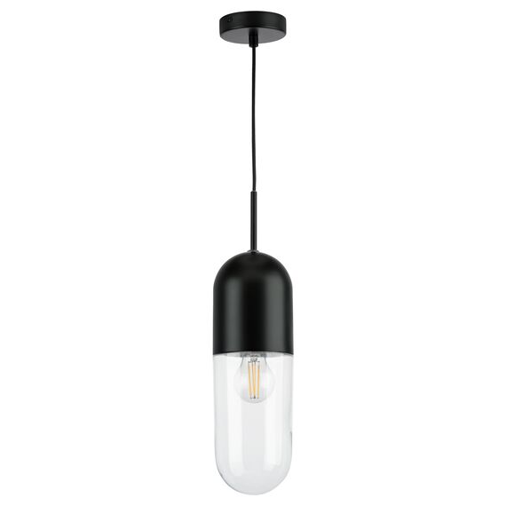 Lightstar 690017 Люстра RAMO 1х40W E27 ЧЕРНЫЙ МАТОВЫЙ/ПРОЗРАЧНЫЙ