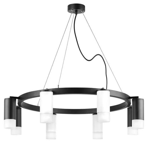 Lightstar LR0183643741 Люстра RULLO 8х50W GU10 ЧЕРНЫЙ/БЕЛЫЙ (571018+214436-4+214437-4+202431-8)