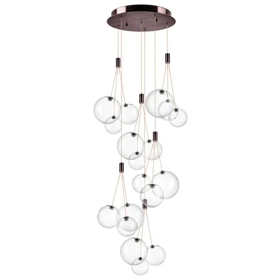 Lightstar 801180 Люстра SFERETTA LED 18х1,35W 1200LM КОФЕЙНЫЙ/ПРОЗРАЧНЫЙ 3000K