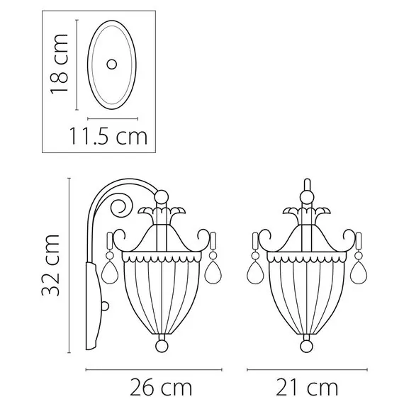 Lightstar 790614 Бра SCHON 1x60W E14 Silver, изображение 3