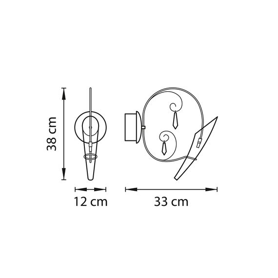 Lightstar 755614 Бра SCARABEO 1х35W G4 12V ХРОМ хрусталь+стекло, изображение 2
