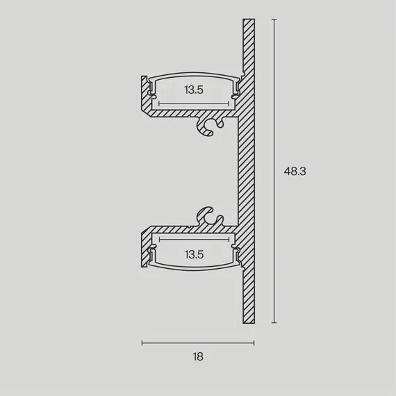 Led Strip ALM-1848-W-2M Профиль ALM-1848-W-2M, изображение 5
