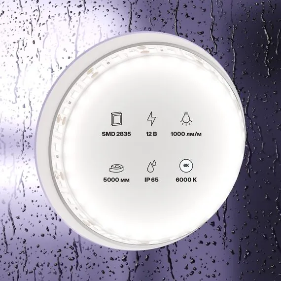 Maytoni Led Strip 10113 Светодиодная лента 12В 2835 9,6Вт/м 6000K 5м IP65 10113, изображение 4