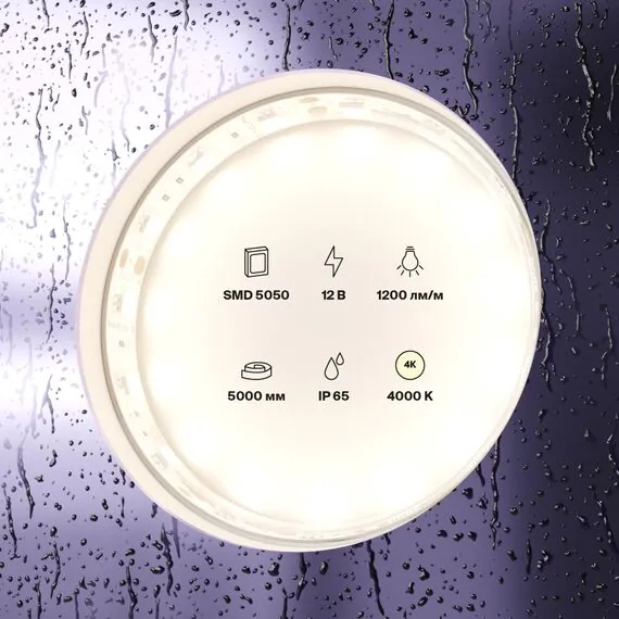 Maytoni Led Strip 10132 Светодиодная лента 12В 5050 14,4Вт/м 4000K 5м IP65 10132, изображение 4