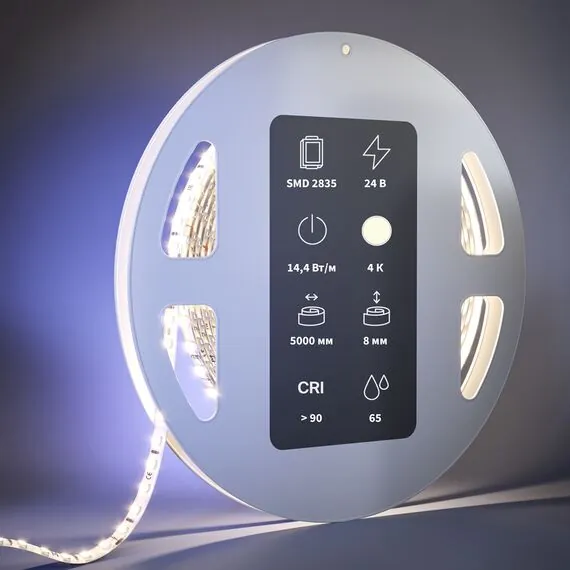 Led Strip 201056 Светодиодная лента 24В 2835 14,4Вт/м 4000К 5м IP 65 201056, изображение 2